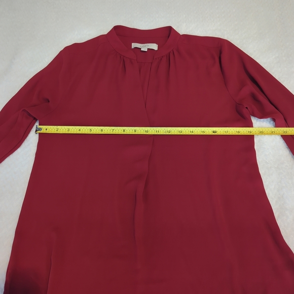 Loft Blouse Red V-neck Long-sleeve Career Business Professional Size Small - Picture 5 of 7